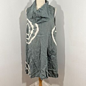 Match Point Dress Womens Medium Linen Tie Dye‎  Boho Beachy